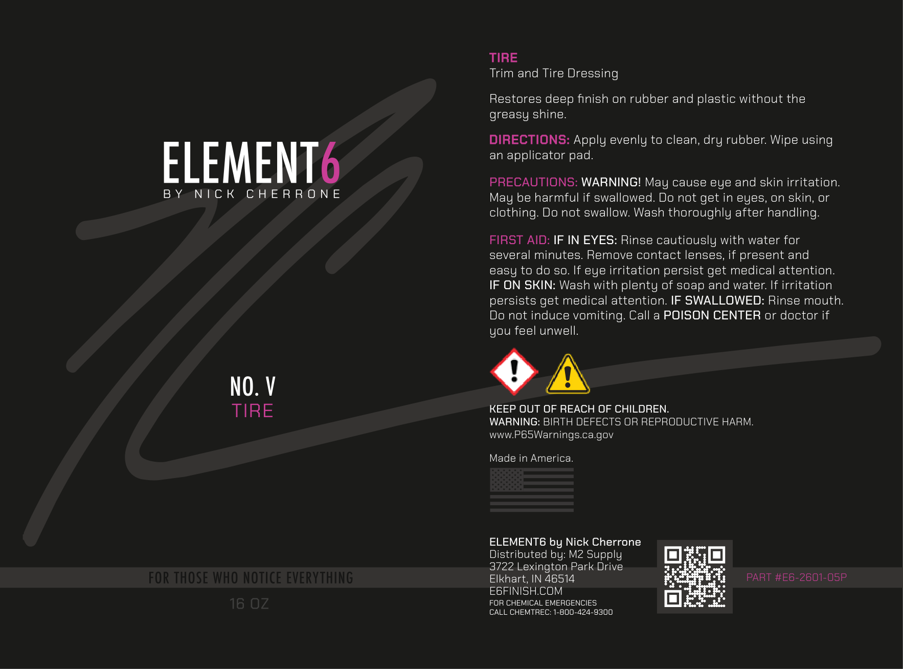 Element6 TIRE bottle label